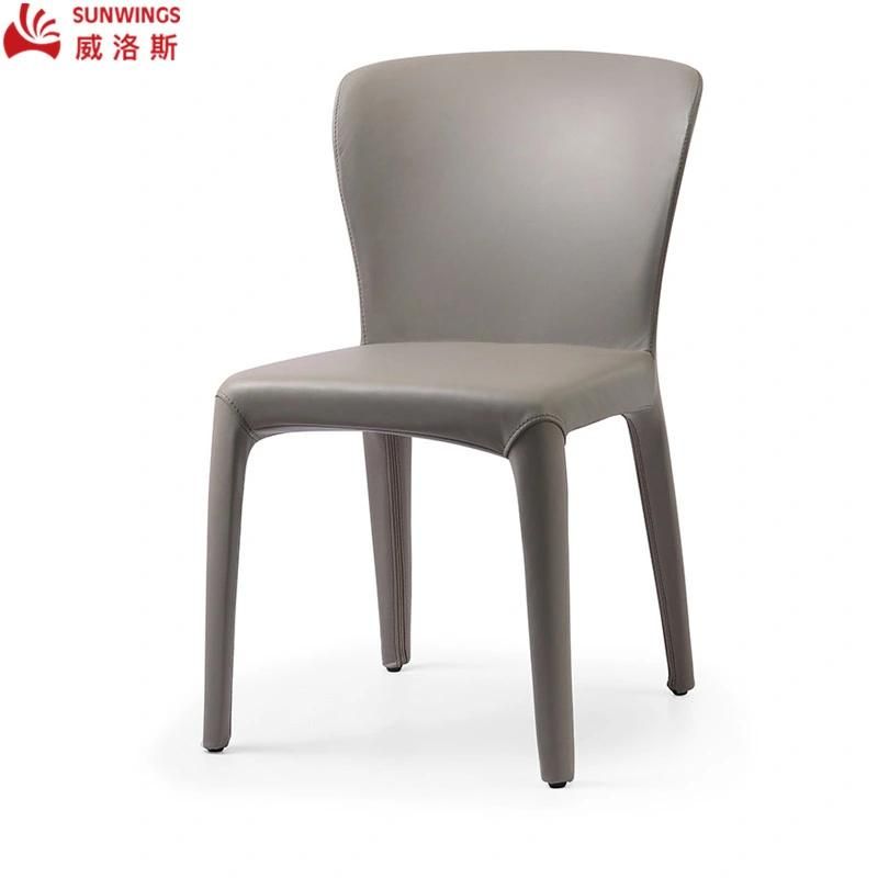 Modern and Design Solid Wood PU Leather All - Covered Dining Chair for Living Room