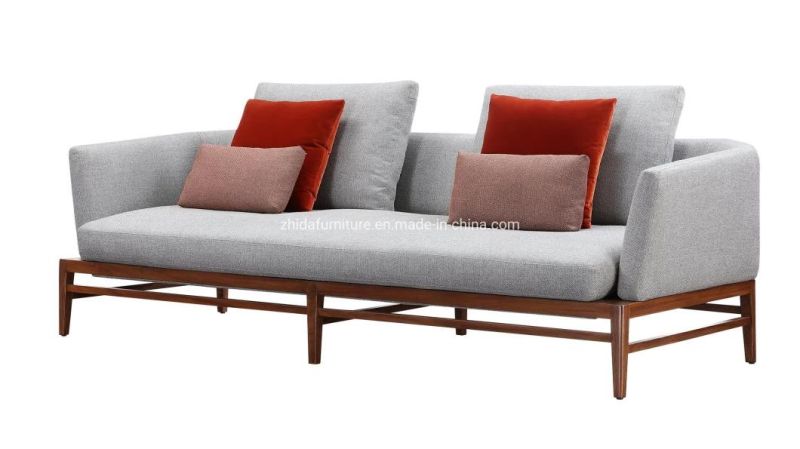 Hotel Living Room Furniture Modern Fabric Wooden Base Sofa for Hotel Lobby