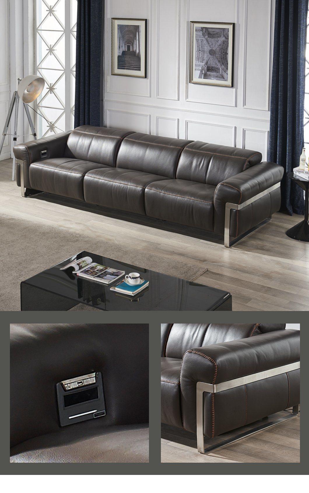 PVC Modern Sofa Living Room Italian Pole Sofa Simple Electric Multi-Functional Sofa Down Small Family Combination Sofa