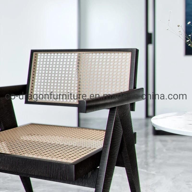 Fashion Wooden Rattan Leisure Chair with Arm for Home Furniture