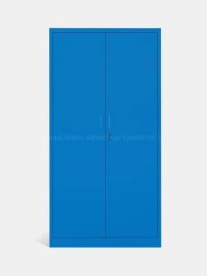 Metal Blue Storage Closet Cupboard Armoire Wardrobe for Clothes