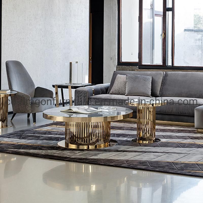 Luxury Gold Stainless Steel Coffee Table for Living Room Furniture