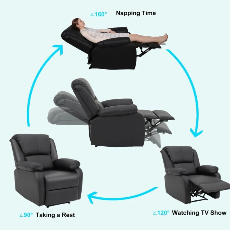 Jky Furniture Multi-Position Modern Design Style Leather Manual Recliner Chair