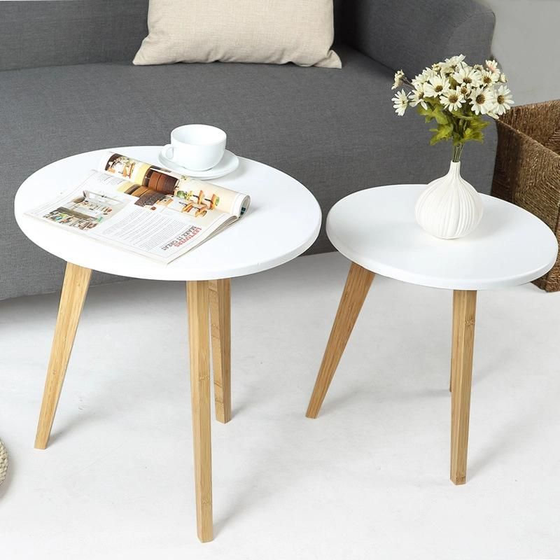 Modern Living Room Simple Design Bamboo Side Table with Leg