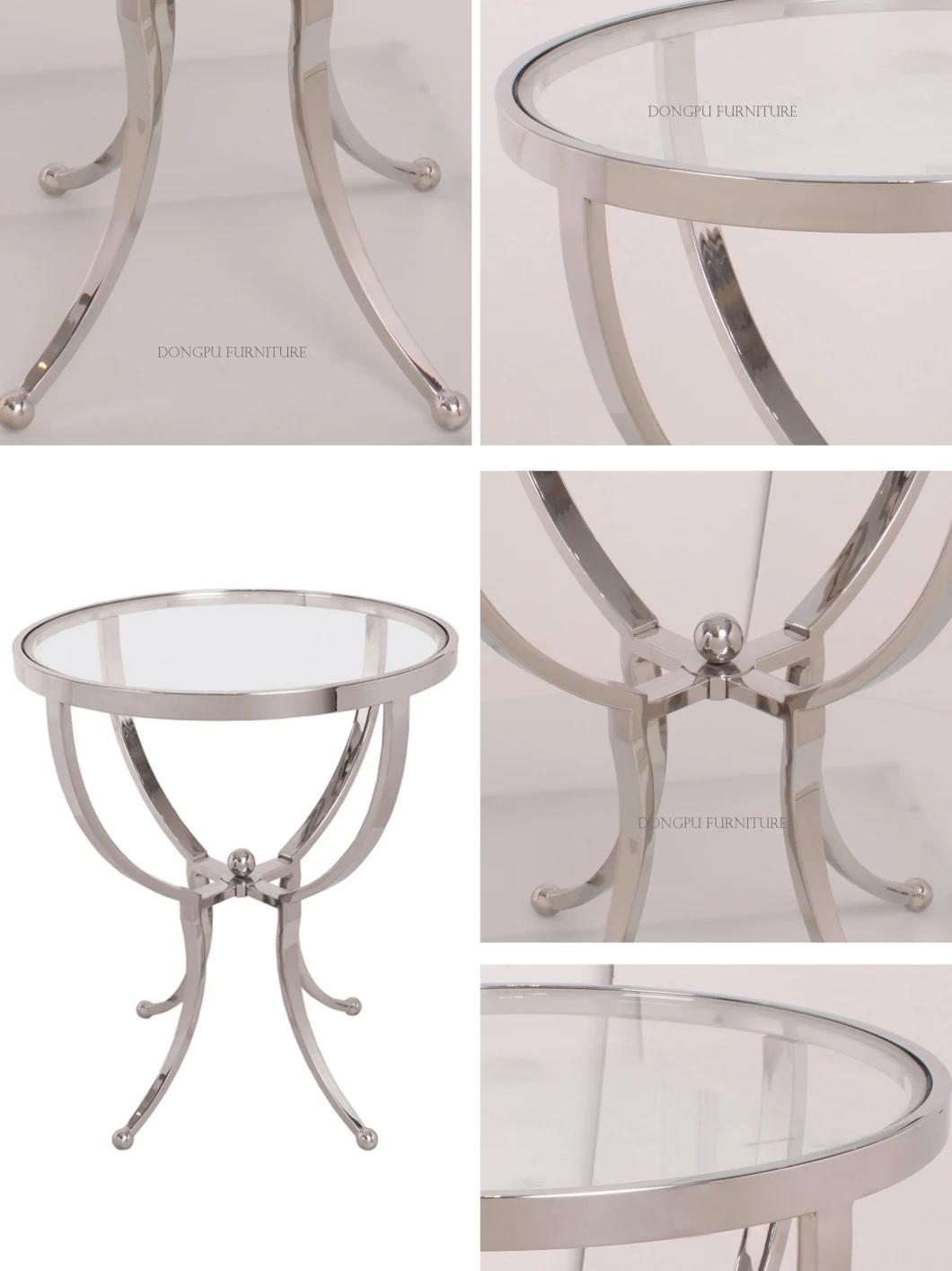 Simple Style Clear Glass End Table for Home Livingroom Use