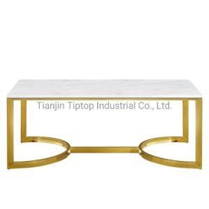 Latest Design Coffee Table Stainless Steel Marble Top Coffee Table