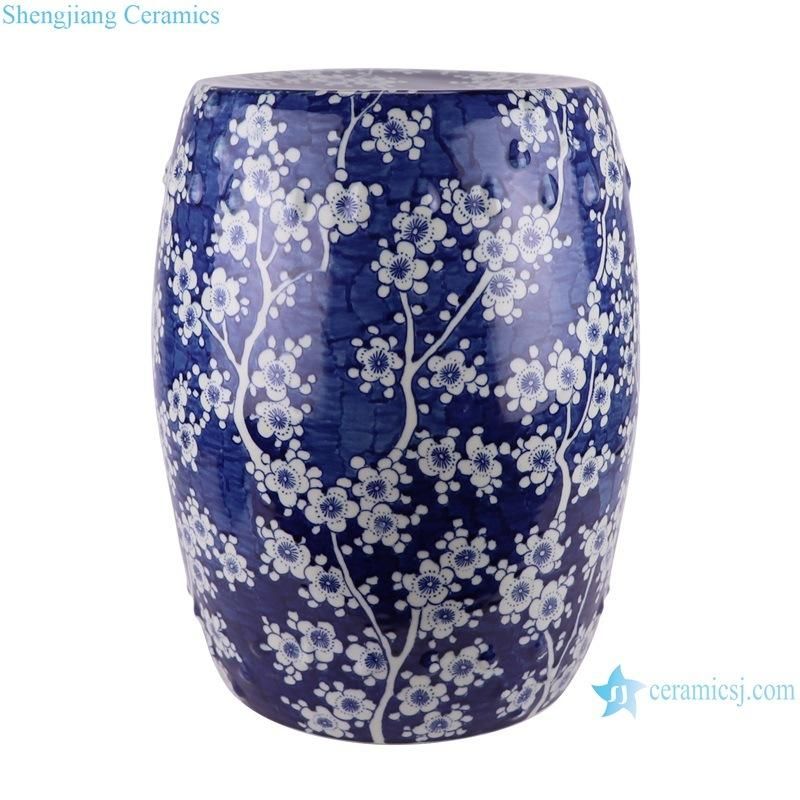 Jingdezhen Hand-Painted Plum Blossom Dark Blue Stool