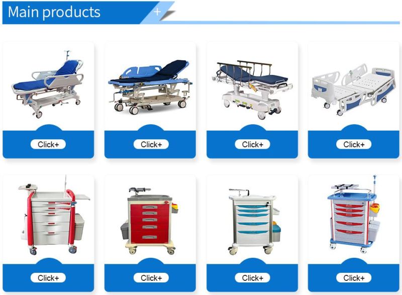 Hospital Height Adjustable Bedside Over Bed Table with Wheels