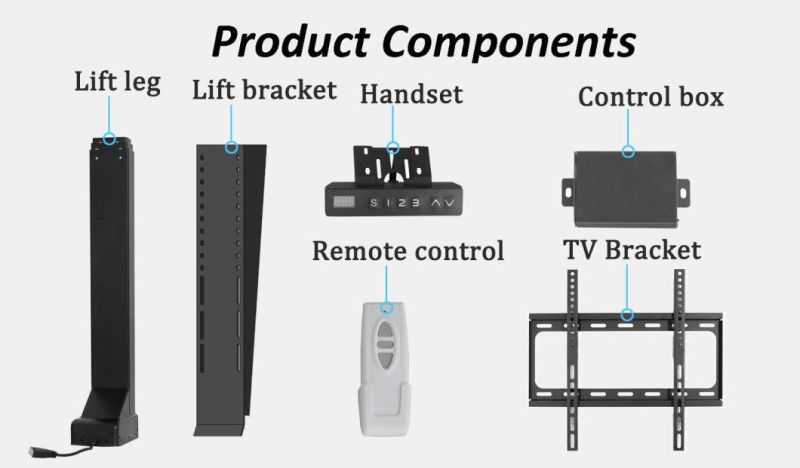 RF & Wired Remote TV Lift Large Screen 32-70 Inch Tvs