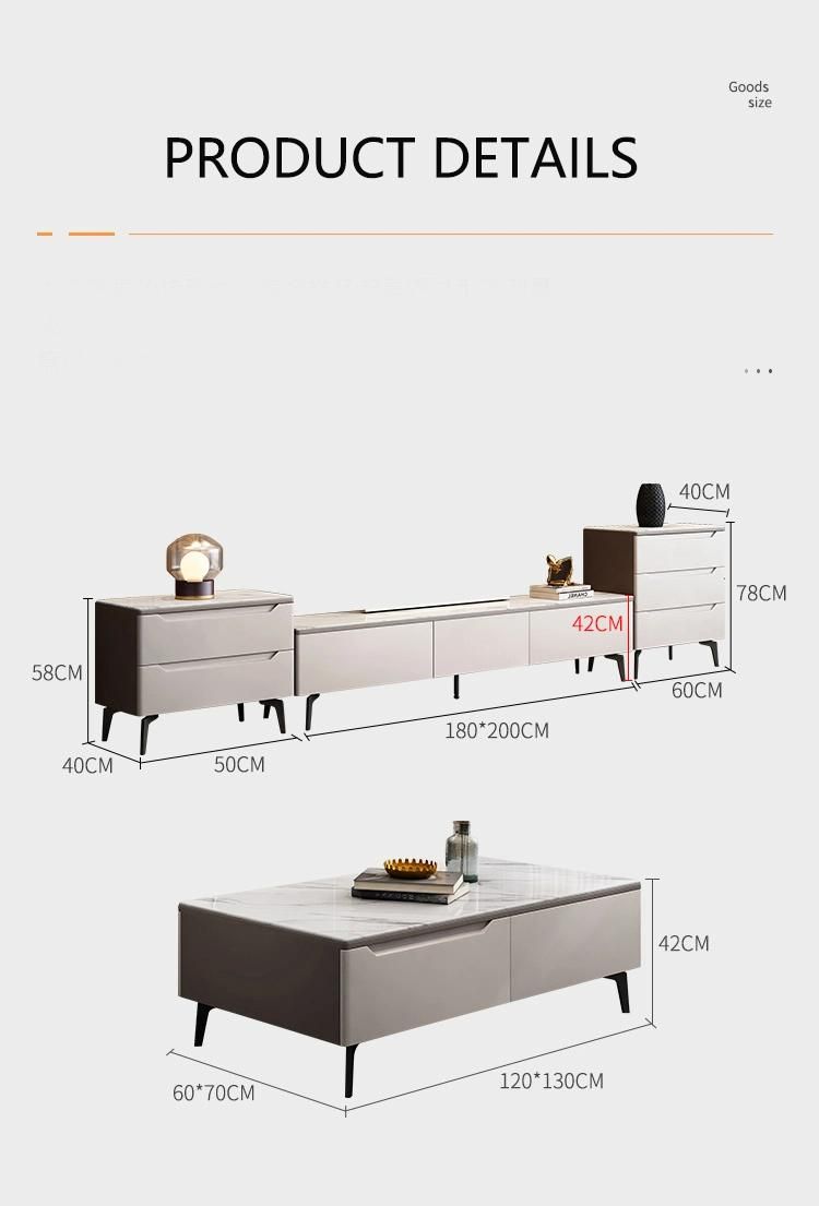 Modern Living Room Furniture Pine Wood TV Stand with Drawer