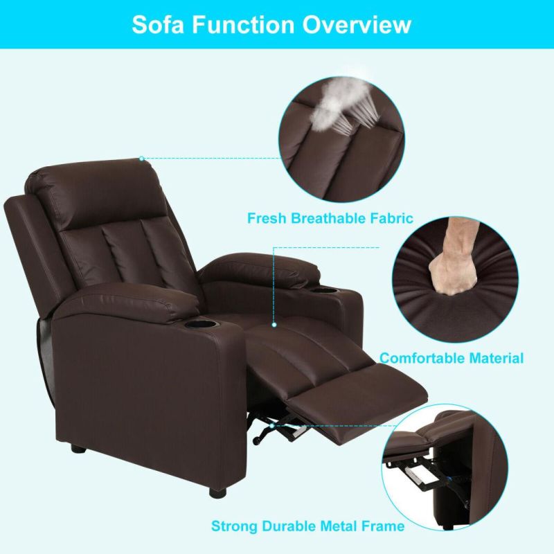 Jky Furniture Modern Design Comfortable Leather Manual Massage Recliner Chair