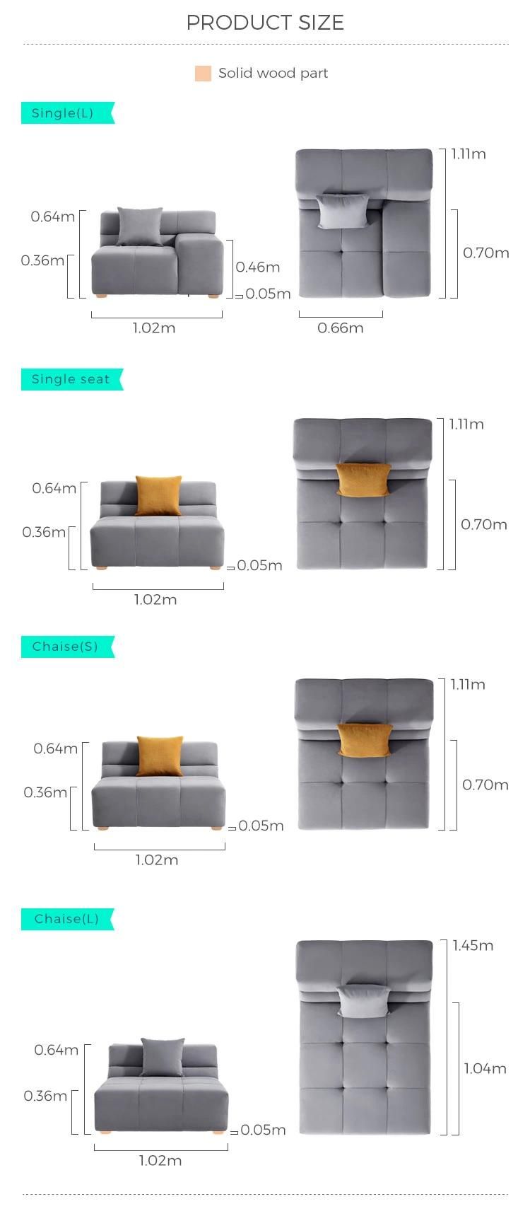 Linsy High Quality Fabric New Hotel Furniture Home Corner Modular Sofa Tbs022