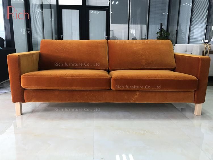 Hotel and Office Sofa Living Room Furniture Velvet Fabric Sofa