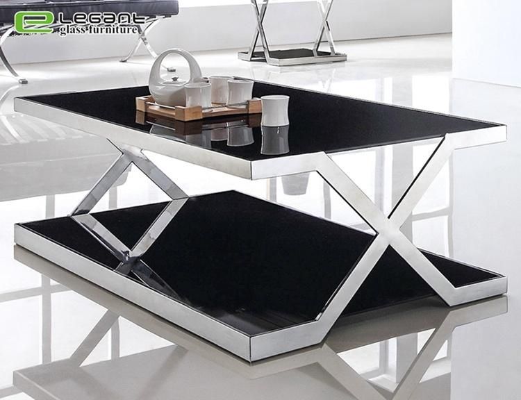 Reinforced Stainless and Glass Center Table