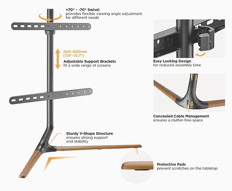 Aluminum Modern Tabletop Artistic Studio Tabletop TV Base Stand