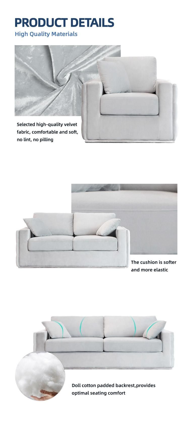 Factory Modular Best Home Velvet Furniture Sofa Living Room Set