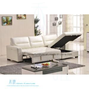 Modern Style Funcitond Sofa Bed with Leather (HW-8098BS)