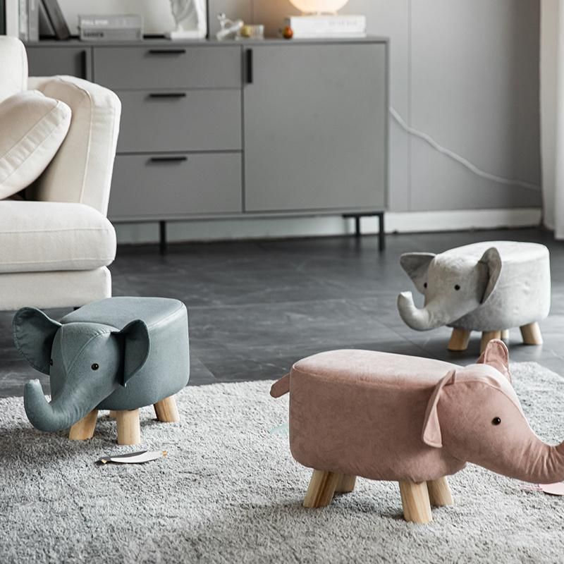 Li&Sung Cute Kids OEM Living Room Anima Stool Ottoman