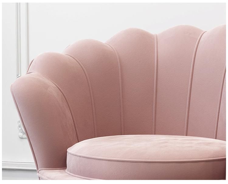 Leisure Facilities Rose Gold Bedroom Chair Metal Velvet Fabric Industrial Chairs Furniture Sofa Chair Single Leisure Sofa