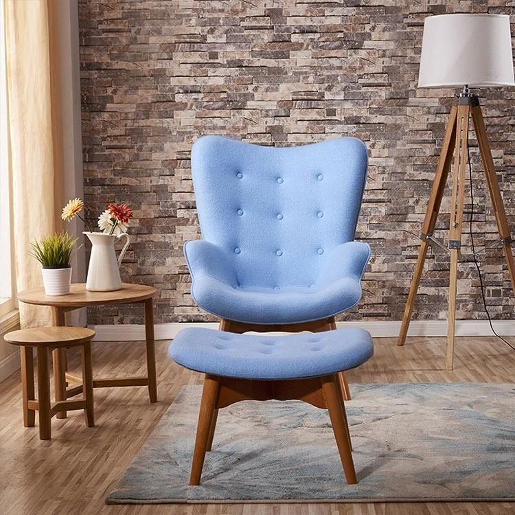 Silla De Sofa Minimalist Nordic Style Living Room Furniture Fabric Velvet Soft Seat Solid Wooden Legs Arm Chair with Low Seat