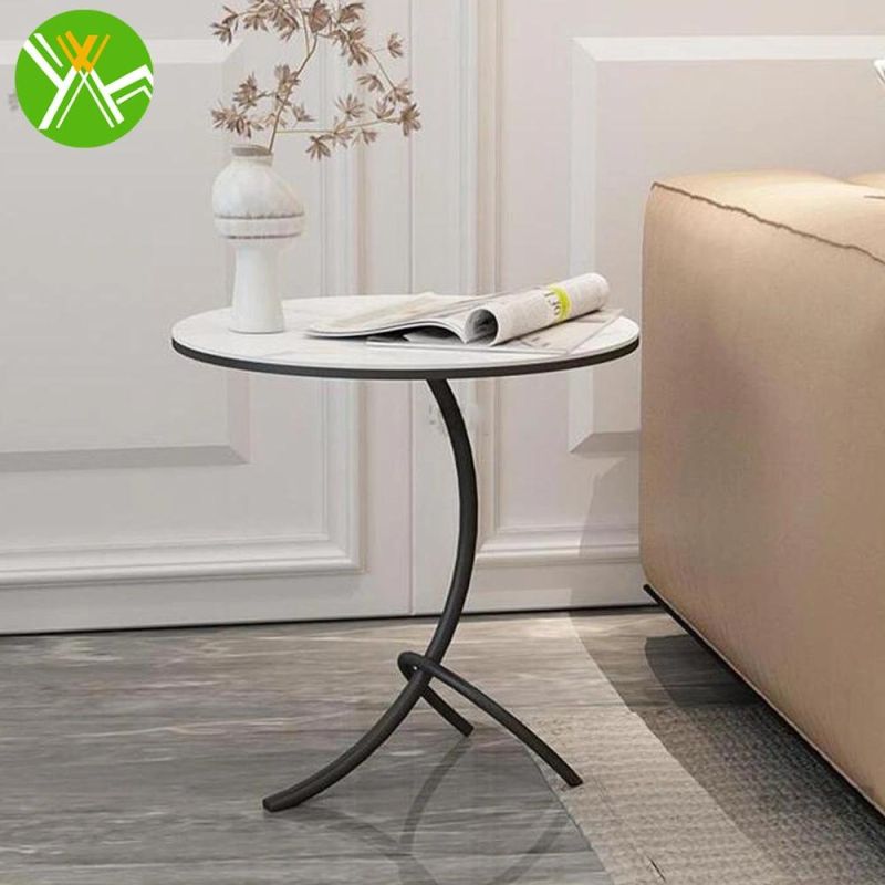 Hot Selling New Arrival Nordic Design Gold Side Table with Marble Top for Living Room