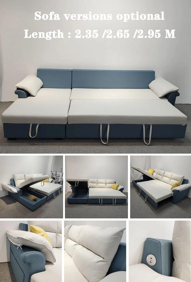 Living Room Dual-Purpose Lazy Foldable Sofa Bed with Storage Box