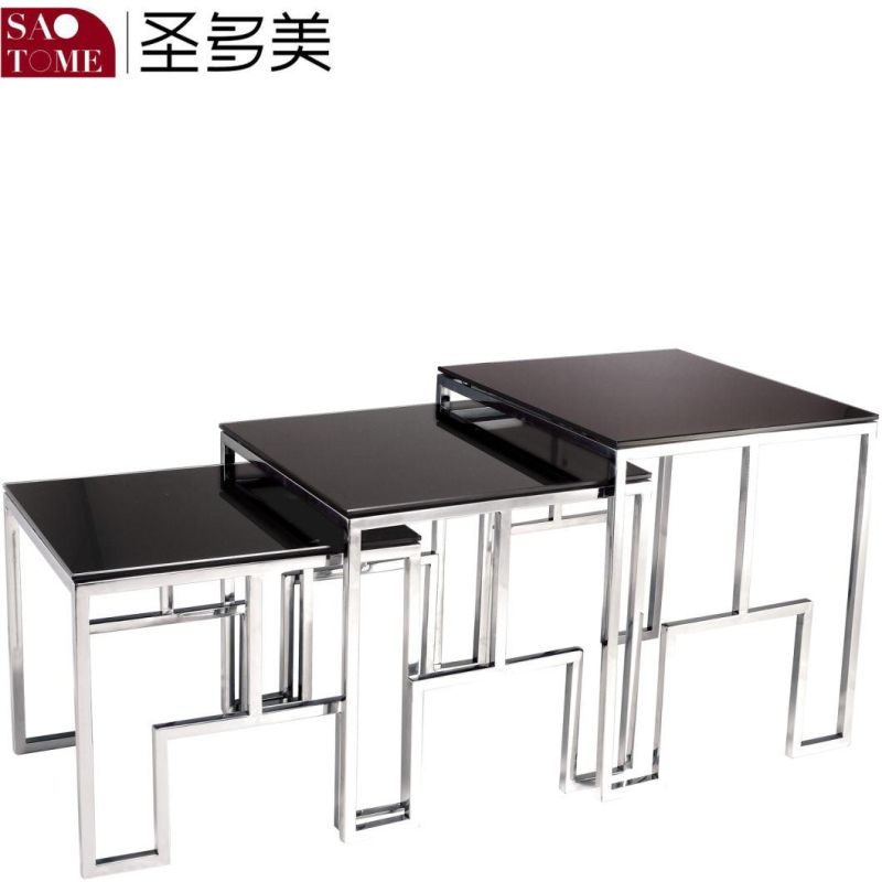 Modern Living Room Furniture Stainless Steel Two Specifications Combined Nest Table