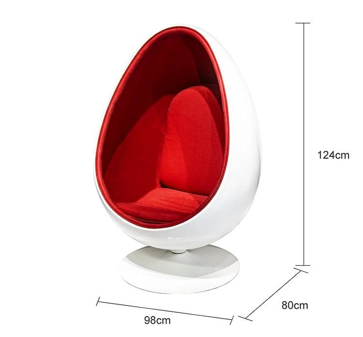 Factory Direct Fiberglass Semicircular Shaped Aviation Ball Shape Chair Rotatable Creative Sofa Swivel Chair