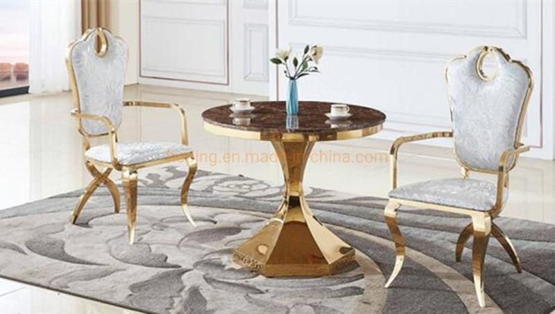 Dining Table Fashion Modern Hotel Artist Yellow Glass Brushed Brass Round Coffee Shop Side Table