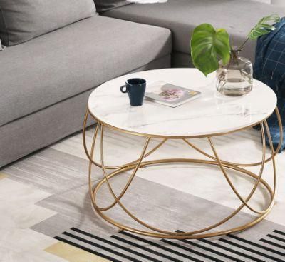 Modern Gold Iron Metal Light Luxury Coffee Table