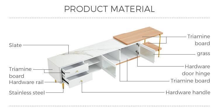 Linsy Living Room Modern White Coffee Table TV Stand Kr1m