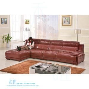 Modern Living Room Coner Leather Sofa for Home (HW-8207S)