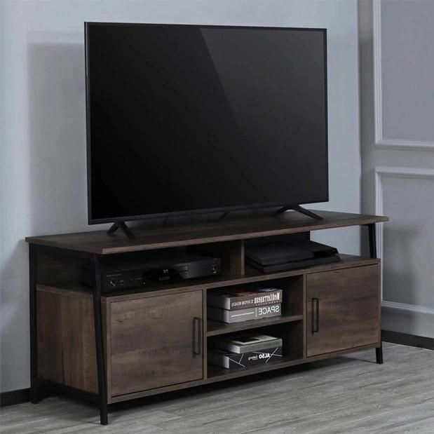 Living Room Furniture Steel Modern TV Stand Cabinet with Drawer and Shelves