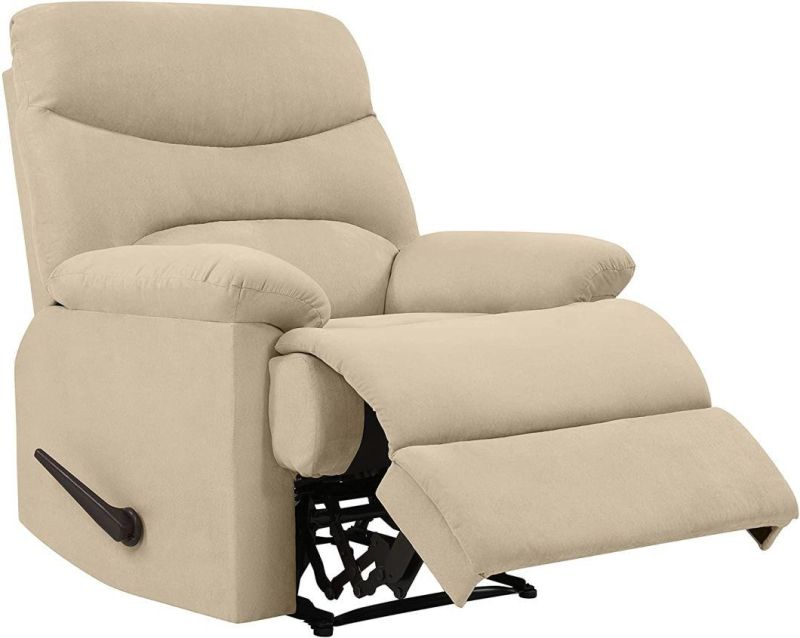 Modern Design High Adjustable Fabric Bean Bag Backrest Manual Recliner with Luxury Wooden Bar