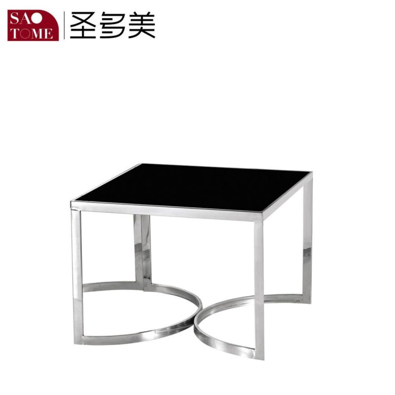 Modern Simple Living Room Furniture Trinity Black Glass End Table