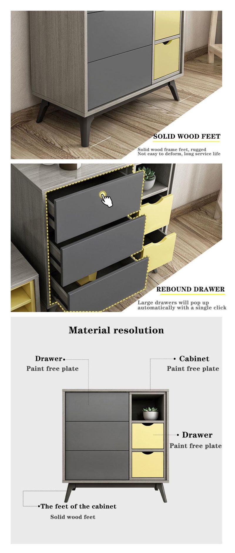 New Design Popular Living Room Furniture Sets Wooden MDF Wood Side 2 Door Storage Cabinet