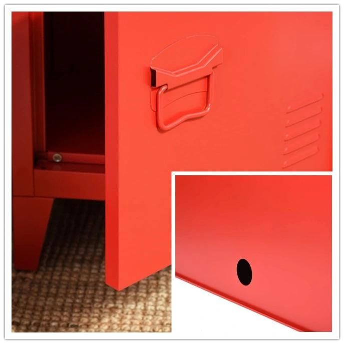 Modern Multifunctional Red Steel Storage Filing Cabinet TV Tand Console