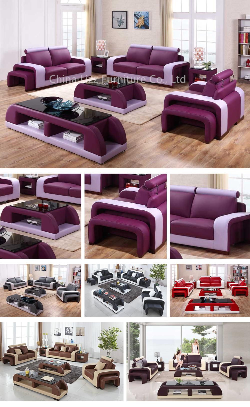 Latest Leisure Modern Living Room Set Genuine Leather Sofa