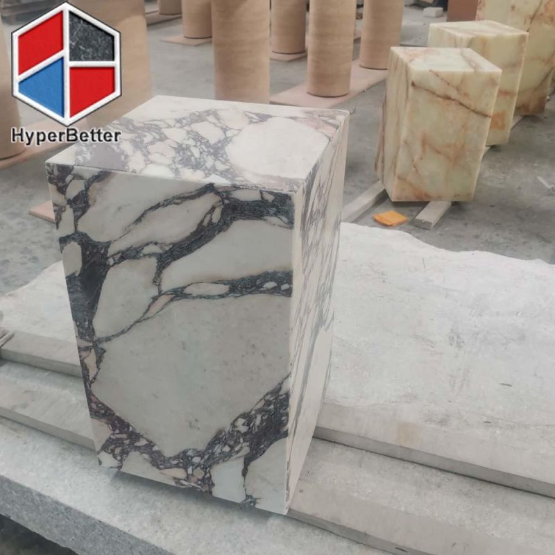 Silver Portoro Marble Plinth Tables