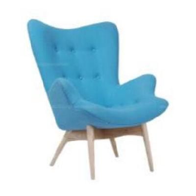 Modern Fabric Lounge Leisure Ottoman Wooden Arm Chair