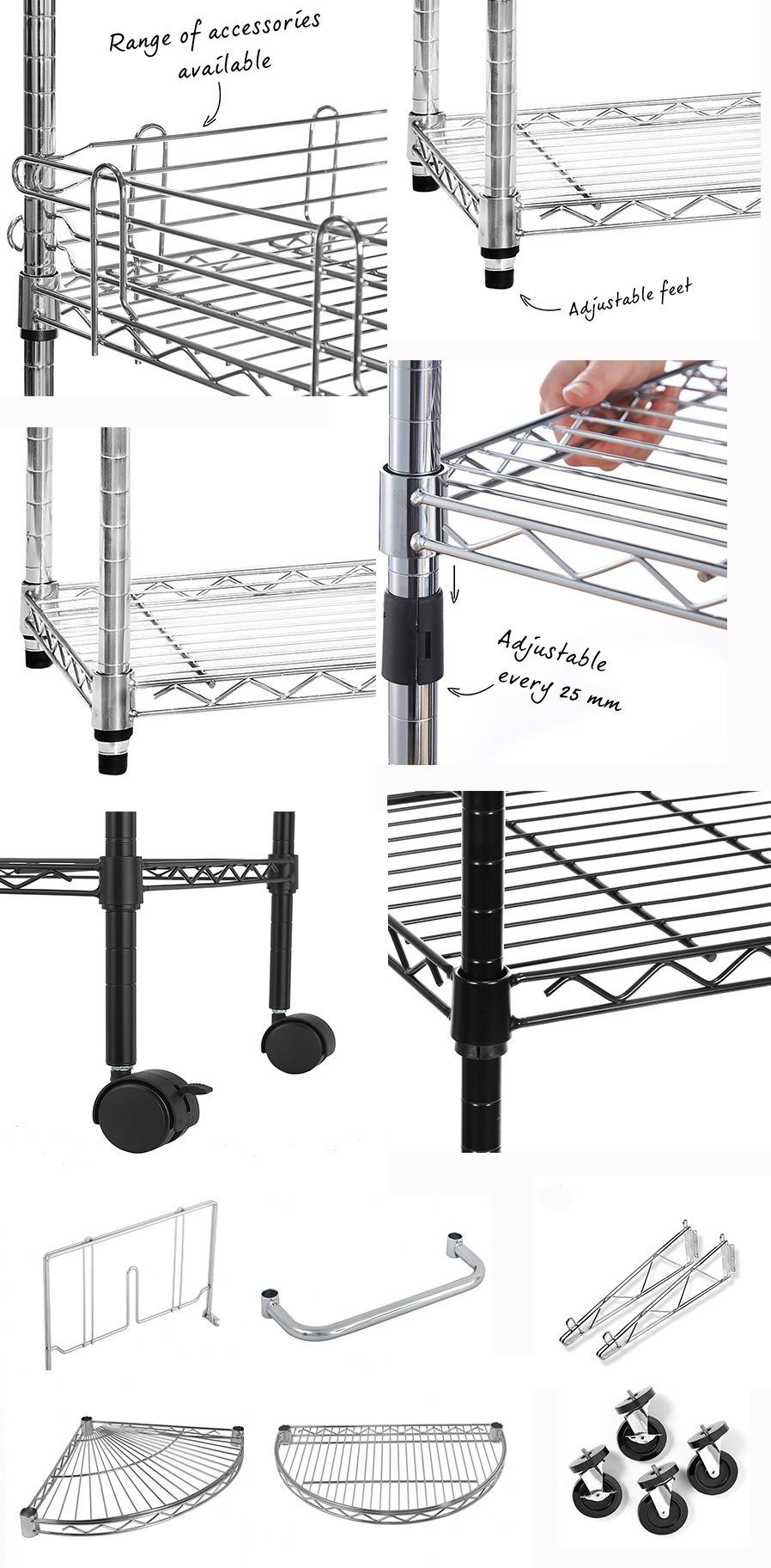 Hot Selling Chrome Kitchen Steel Display Wire Shelving