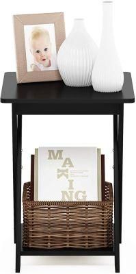 Modern Simplistic Espresso X-Design End Table Suitable for Any Room