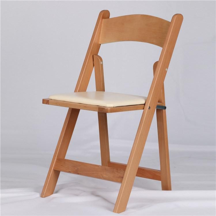 Wholesale Beach Wedding Event Party Wimbledon Wood and Resin Folding Chair for Decoration
