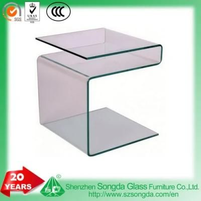 10mm-15mm Clear Non-Tempered Curved Glass Table, Side Glass Table