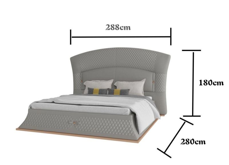 High End European Modern Design Home Bedroom Furniture Luxury Italian PU Leather King Size Bed