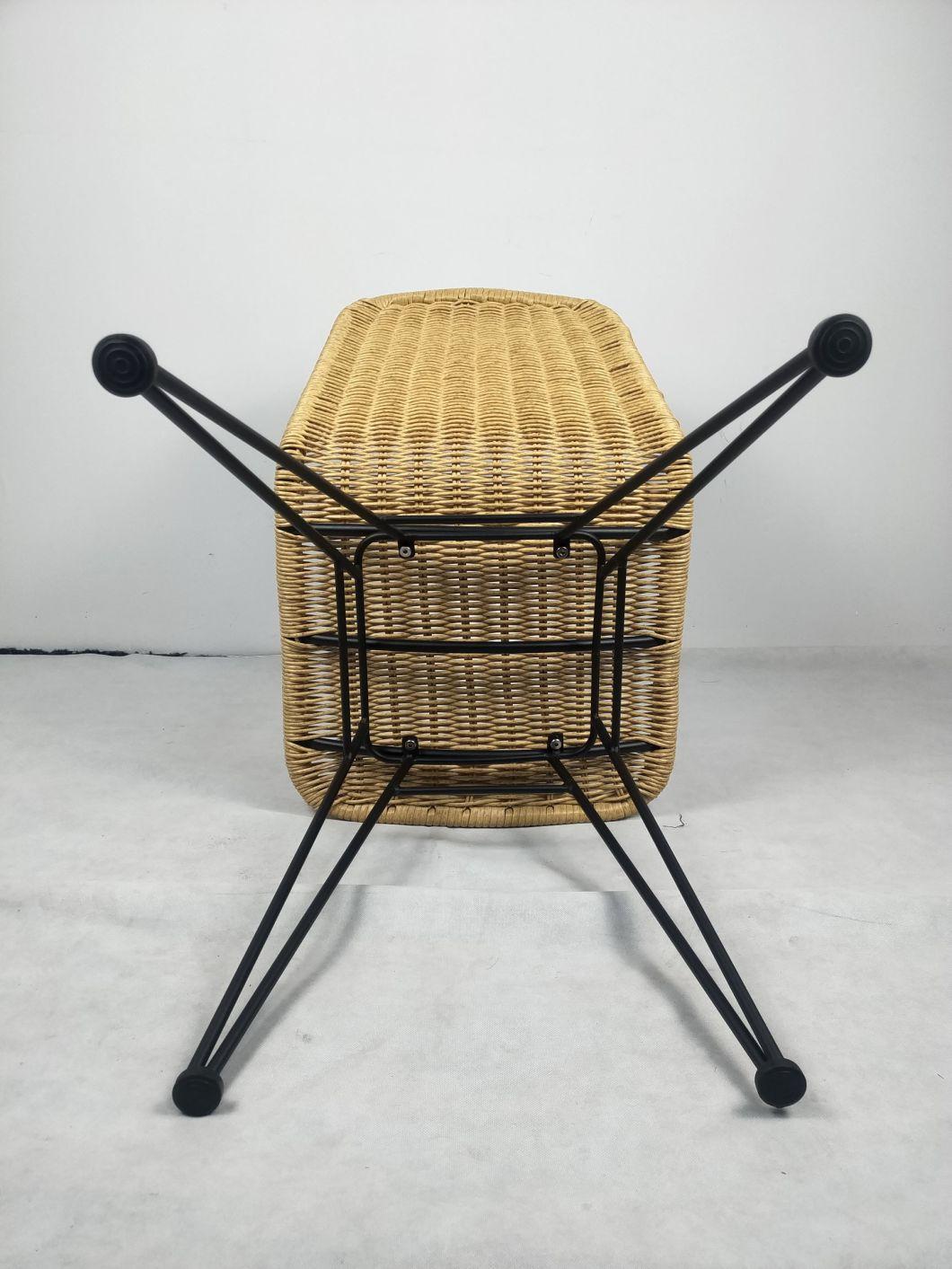 Outdoor Rattan Yellow Wood Grain Restaurant Bistro Chairs Philippines