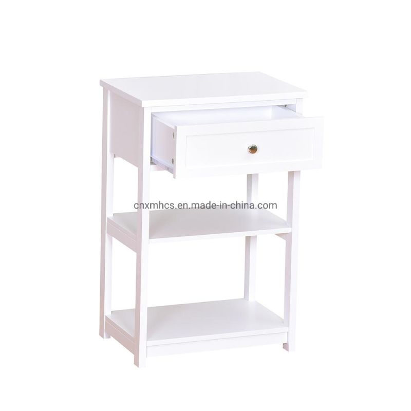 Wooden Furniture Customized Side Table with Drawer White End Table Nightstand Bedside Coffee Table Organizer