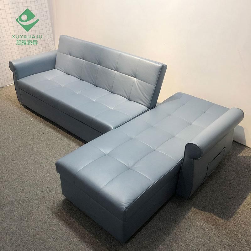 L Shape Sofa Set Custom Made Storage Adjustable Folding Sofa