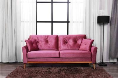 Huayang Living Room Furniture Luxury Chesterfield Velvet Fabric Sofa