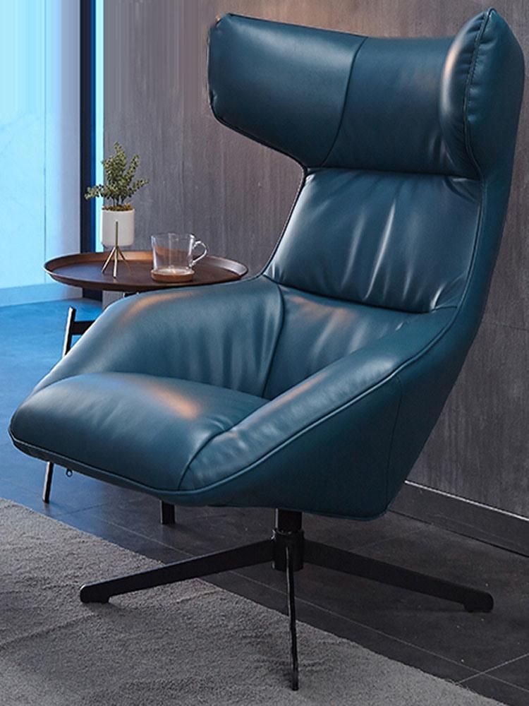 Home Furniture High Back Leather Metal Legs Swivel Leisure Chair